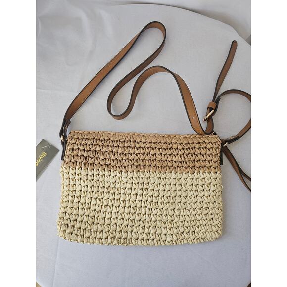 Style & Co Straw Crossbody Bag Purse with Shells NWT - Picture 4 of 6